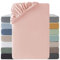 SOULFUL Drap Housse 200x200 Coton,Poches élastiques de 30 cm,100% Coton Lavé Texture Similaire à Celle du Lin Stone Washed Confortable Respirant Drap-Housse,Rose