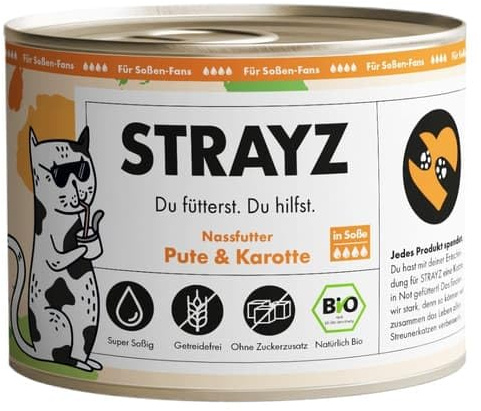 STRAYZ BIO Katze Pute & Karotte in Soße (0.2 kg)