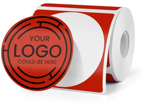 YIKIADA Thermoetiketten 50 mm Kompatibel mit M110/M220/T50M Rund Vinyl Selbstklebend Etiketten Rolle Aufkleber 180 Stück Rot