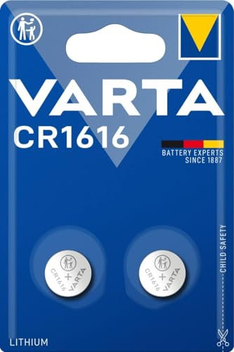 wns-emg-world Pack kompatibel mit VARTA CR1616 Lithium Batterien 3V, 2er Pack