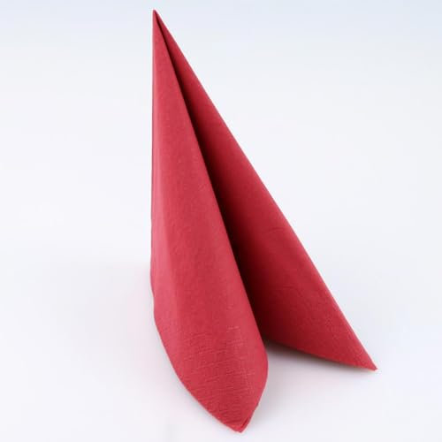 1000 Stück Hygostar Servietten Classic 33 x 33 cm | 3-lagig, FSC®-zertifiziert, bordeaux, L: 33cm, B: 33cm, Servietten aus Zellulose, Stoffservietten