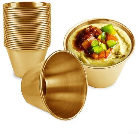 12 Pcs 2.7 Oz Stainless Steel Sauce Cups, Small Individual Condiment Ramekins, For Ketchup Mustard Salad Dressing Soya Sauce