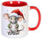 Unikatolo Weihnachtstasse mit Name personalisiert, lustig witziges Wichtelgeschenk Winter-Tasse Kinder Erwachsene rot weiß Glühwein-Becher Nikolaus Wichteln kleine Geschenkidee niedlich (Maus)
