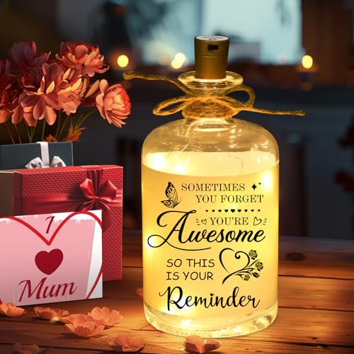 Birthday Gifts for Women, Linkax Mothers Day Gifts for Mum Nan, LED Bottle Decorative Light with Inspirational Quote, Leaving Retirement Thank You Gifts for Teacher Ladies Best Friend Her Sister