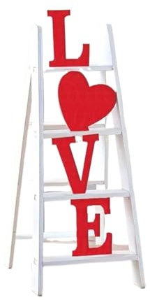 Salyeeluly Valentinstagsleiter – Deko-Leiter für Valentinstag, Dekoration für Couchtisch, Kaminsims, Schreibtisch, um ein wenig Liebe überall zu verbreiten