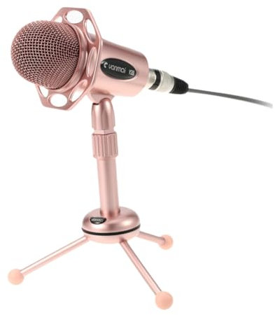 Mikikit Karaoke Microphone Set Desktop Mic Stand Alloy Material Compact Design for Gaming Streaming and Voice