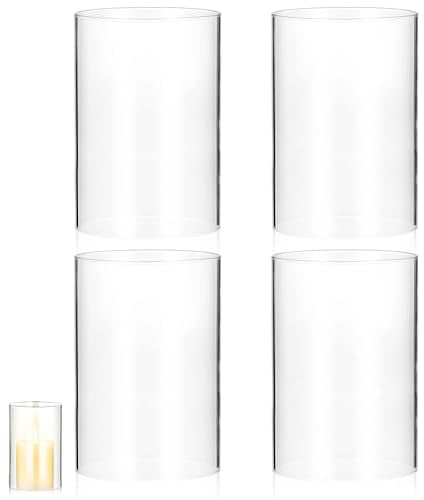 SOIMISS Glaszylinder für Kerze Transparent Windlicht Abdeckung Raum Deko