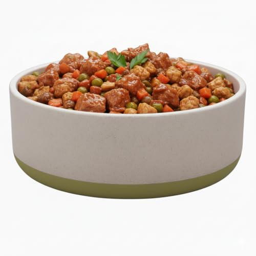 Fuzzl Titan Bamboo & Rubber Base Bowl 18cm with Ultra Grip Green Base Grey Eco-Friendly, Antibacterial, Durable, Non-Toxic Dog Bowls Dog Water Bowl