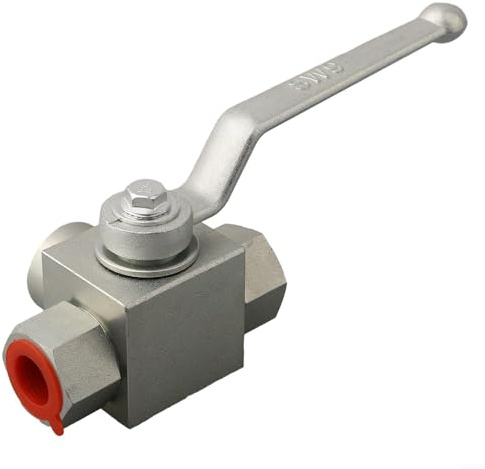 1PCS Hydraulischer Hochdruck-Kugelhahn, 3-Wege-T-T-Typ, 500 bar MWP, manuelle Steuerung, Gummidichtung für Öl, Wasser, Gasanwendungen (T-Stück M18 x 1,5)