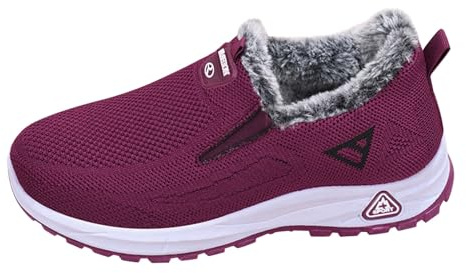 Baskets Femme Chaussures d'hiver Orthopédiques Baskets de Sport Course sans Lacets Doublure Chaude Polaire Confortables Semelle Antidérapant Légères Fitness Sneakers 39