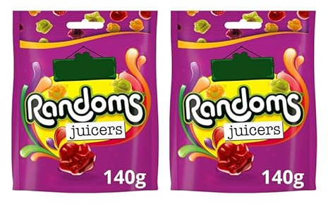 Randoms Juicers Fruity Chewy Sweets Sharing Bag, No Artificial Colours or Flavours, 140g,Pack Of 2