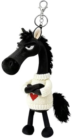 RACXBO Schlüsselanhänger Pferden Kuscheltier Weicher 2026 Maskottchen Tier Schlüsselanhänger Handtaschen Anhänger Schlüsselhalter Für Rucksack Tasche Glücksbringere Für Pferdeliebhaber