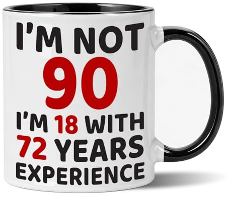 Yuecda 1936 Birthday Gifts for, Vintage 1936 Cups Coffee Mug 11oz, Gift Ideas for 90 Year Old, Turning 90 Gifts for Man, Dad, Husband, Wife, Grandma, Mom, Friends（Black Cup Rim）