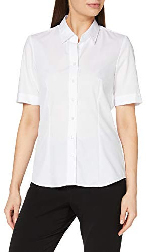 Seidensticker Damen Women Regular Shortsleeve Hemdbluse, Weiß(080605), 36 EU