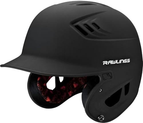 Rawlings | R16 VELO Baseball Batting Helmet | Senior (6 7/8 - 7 5/8) | Matte Black