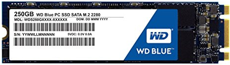 WD Blue SSD SATA M2, 250GB interne Festplatte. Kompatibel mit vielen Laptops. Optimiert für Multitasking und ressourcenintensive Anwendungen. WDS250G1B0B