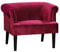 Atlantic Home Collection Charlie Sessel, Armlehnenstuhl mit Massivholzfüßen, Samt, Rot, 74 x 86x 70