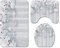 Morbuy 3-teiliges Badvorleger-Set Duschmatte + Konturmatte + WC-Deckelbezug, Weihnachtsmann rutschfeste Badvorleger für Küche, Weihnachten (Schneeflocke)