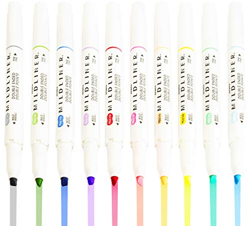 Zebra Mildliner Kreativer Textmarker, doppelseitig, 10 Stück, gemischte Farben