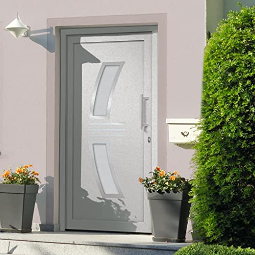 vidaXL Haustür mit Türgriffsatz Befestigungsset Dichtungsband Nebeneingangstür Eingangstür Wohnungstür Außentür Kellertür Tür Weiß 88x200cm
