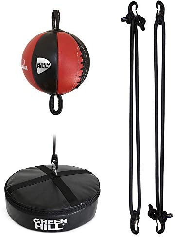 Palla Tesa Francese Omega Speed Ball Pera Boxe Pugilato Green Hill Vera Pelle (Colore Palla Nero/rosso)