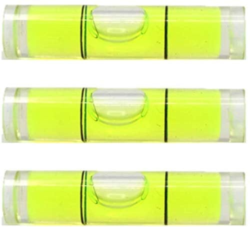 Acrylic Spirit Level 35mm (L) x 8mm (D) Tube Bubble [3 Pack] (Green)