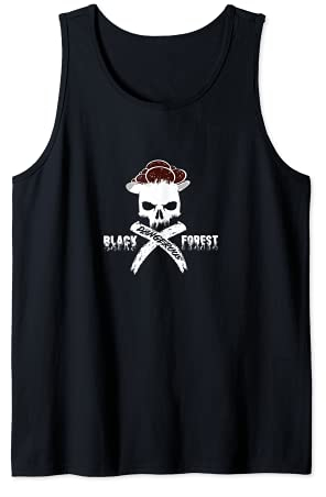 Schwarzwälder Bollenhut Totenkopf statt Kuckucksuhr Tank Top