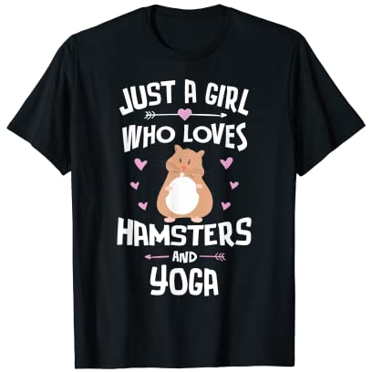 Just A Girl Who Loves Hamster and Yoga Geschenk Frauen T-Shirt