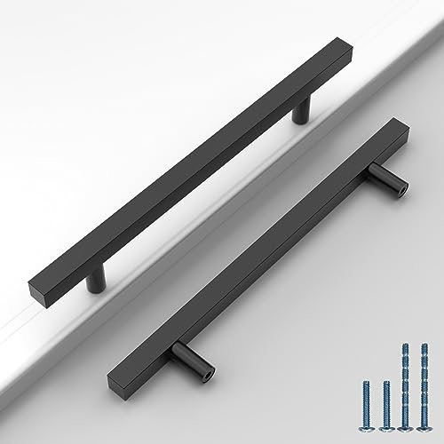 Astrée 10 Pack 160mm Black Kitchen Cabinet and Drawer Handles - Stainless Steel Cupboard Door Hardware for Wardrobe