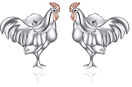 ONEFINITY Huhn Ohrringe Sterling Silber Huhn Studs Schmuck für Frauen und Mädchen