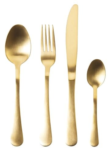 Set 24 posate in acciaio inox 18/0 oro satinato, 5th Avenue