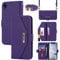 Cavor Case compatible with iPhone XR Phone Case With Strap,Crossbody Flip Leather Wallet Case,[5 Card Holder][Mirror][Magnetic],Lanyard Case Cover for women - Purple