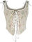 Fulidngzg Damen Korsett Oberteil Weiß Bauchweg Waist Cincher Unterbrust Korsage Sexy Große Größen Steampunk Halloween Corsage Top Bauchkorsett Mittelalter Vintage Stark Formend Bustiers Corset Top
