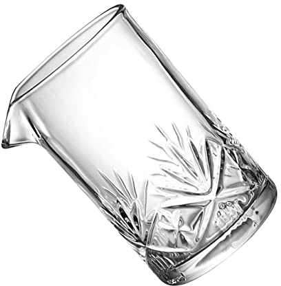 KICHOUSE Cocktail Mixing Glasses Carved Stirring Glass Thick Bottom Crystal for Bar Stirring