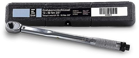 ENVA Drehmomentschlüssel 10-50 Nm 3/8 Zoll vierkant Präzises Klicken, Umschaltbar, Ganzstahlkonstruktion