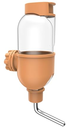 TOKAYIFE Pet Water Bottle for Cage Crate 500ml Water Dispenser for Small Animal Rabbit Guinea Pig Chinchilla Ferret Squirrel Hedgehog (Orange)