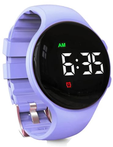 e-vibra Vibrationsalarm-Erinnerungsuhr, lautloses Aufwachen, mit mehreren Alarmen (lila)