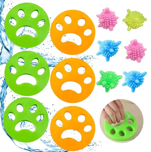 Tierhaarentferner Waschmaschine,12 Pcs Haustier Haarentferner,Tierhaarentferner für Wäsche,Wäscherei Bälle,Tierhaare Entfernen für Wäsche Kleidung,Entfernt Fell in Waschmaschine und Trockner