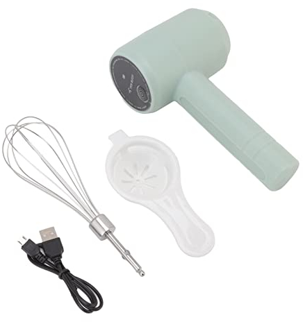 Stand up Design Portable Handheld Mixer USB Rechargeable Stainless Steel Whisk Rechargeable Electric Hand Mixer for Baking Cakes and Creams (Cian claro)
