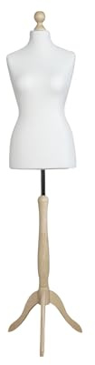 LUSORIA Schneiderpuppe, Schneiderbüste weiblich weiß/helles Holz (M 38/40)