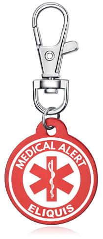 AITENME Medical Alert Kreis ID Tag Schlüsselbund Emergency SchlüSselring Medizinische Schlüsselanhänger mit Gravur Text Personalisierter Notfall Medizinischer Freundschaft Schutz Anhänger