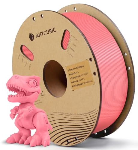 ANYCUBIC PLA Filament 1.75mm 1KG Erdbeerrosa, 3D Drucker Filament, Filament-3D-Druckmaterialien, RFID für Intelligentes Drucken
