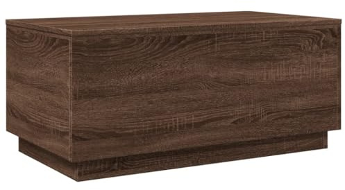 vidaXL Couchtisch mit LED-Leuchten Braun Eichen-Optik 90x50x40 cm