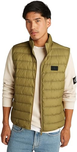 Calvin Klein Chaleco Hombre Down Vest Chaleco acolchado, Verde (Gothic Olive), L