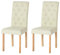 Chaise Beige de Cuisine Lot de 2 Chaises Salle Manger Bois, Chaise Salle a Manger Lin Beige Lot de 2 Chaisse pour Le Salon/Restaurant/Café/Bureau, 98 CM de Haut, Bois Jambe épaisse de 3 CM
