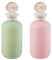 Gjinxi 2Pcs Squeeze Bottles with Flip Cap, Refillable Plastic Travel Containers Empty Bottles Travel Accessories Shampoo and Conditioner Bottles for Creams, Lotion (Green Pink, 200ML)