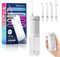 JTF Travel Water Flosser Cordless,Portable Water Dental Flosser with DIY Modes, Water Teeth Cleaner Pick 5 Jet Tips 230ML Telescopic Water Tank Mini Oral Irrigator for Teeth，Gums(White)