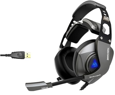 Cuffie sovrauricolari regolabili con microfono integrato con cancellazione del rumore 7.1 Surround Sound migliora il gioco