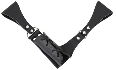 HOBBIESAY Porte Fourreau D'Épaule D'Épée de 20.7cm de Long en Cuir PU Ceinture Réglable pour Grenouille D'Épée Porte Grenouille D'Épée Noir pour Accessoires de Costume
