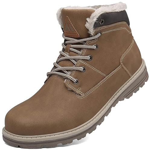 Mishansha Winterschuhe Herren Stiefel Warm Gefüttert Winterstiefel Damen Wasserdicht Winter Schuhe Indoor Outdoor Schneestiefel, Dunkelgelb 44